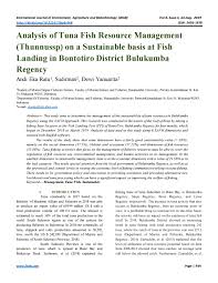 Sampoerna tbk yang berlokasi di pacitan, jawa timur. Analysis Of Tuna Fish Resource Management Thunnussp On A Sustainable Basis At Fish Landing In Bont By Ijeab Journal Issuu
