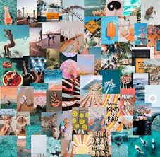 Aesthetics digital wallpaper, vaporwave, kanji, chinese characters. Aesthetic Wallpaper Collage Beach Novocom Top
