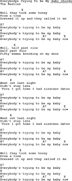 Song Lyrics With Guitar Chords For Everybody S Trying To Be My Baby