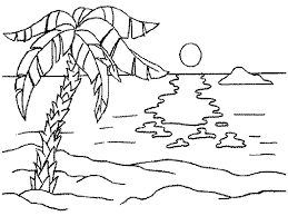 Desenhos Para Colorir Natureza Paisagem Floresta Montanhas Mar Ilha