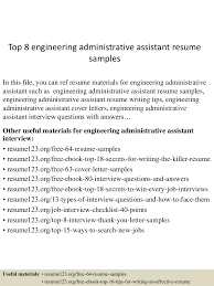 Resume » administrative assistant resume. Top 8 Engineering Administrative Assistant Resume Samples