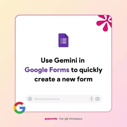 Tuesday Tips: Use Gemini in Google Forms to quickly create a new form, Now  you can use Gemini in Google Forms to help you instantly generate questions  based on your topic or prompt. , 👉🏻 ...