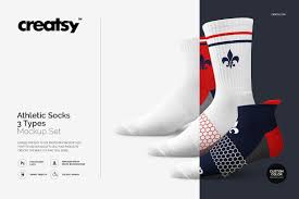 Athletic Socks 3 Types Mockup Set Athletic Socks Mockup Design Socks