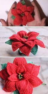 Crochet Poinsettia Flower Bouquet Crochet Flowers Crochet Flower Patterns Holiday Crochet