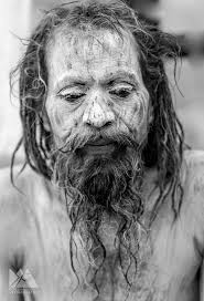 Wandering sadhu with glasses in Northern India