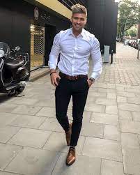 Again, we recommend black tuxedo pants, a white tuxedo shirt, and a black bow tie. Style Tips For College Men 11 Practical Tips To Look Better White Shirt Outfits Brown Shoes Outfit White Shirt Men