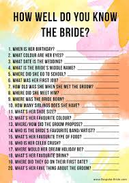 Find out how well the bride knows the groom with this fun game! Free Printable How Well Do You Know The Bride Hen Party Bridal Shower Game Bespoke Bride Wedding Blog