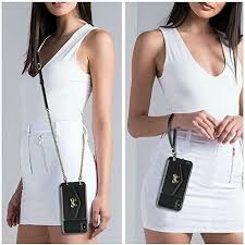 Iphone Xs Max Wallet Case Leather Crossbody Shoulder Chain Strap Pocket Black Lameeku Shoulder Chain Crossbody Shoulder Bag Chain Strap