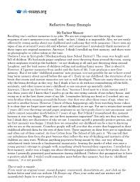 A reflective essay describes an experience or event and analyzes the experience's meaning and what you can learn from it. Reflective Essay Examples Format Structure Uk Essays Org