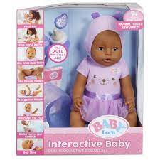 Baby Born Interactive Doll Brown Eyes With 9 Ways To Nurture Walmart Canada