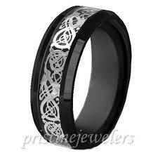 Black Tungsten Carbide Celtic Dragon Knot Ring Men Jewelry Wedding Band Gold New Ebay Mens Rings For Sale Mens Wedding Rings Rings For Men