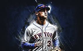 A baseball diamond is deserted before a game. Download Wallpapers Michael Conforto New York Mets Scooter American Baseball Player Portrait Blue Stone Background Baseball Mlb Major League Baseball For Desktop Free Pictures For Desktop Free