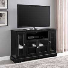 A wide variety of tv cabinet options are available to you, such as appearance, specific use. Manor Park Transitional Highboy Glass Door Wood Tv Stand Black Walmart Com Walmart Com