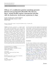 Drontal plus will kill roundworms, hookworms, tapeworms and whipworms. Pdf Efficacy Of A Combination Product Containing Pyrantel Febantel And Praziquantel Drontal Plus Flavour Bayer Animal Health Against Experimental Infection With The Hookworm Ancylostoma Ceylanicum In Dogs Piyanan Taweethavonsawat Academia Edu