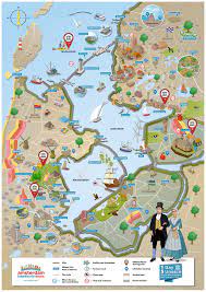 Cycle along the afsluitdijk between north holland and friesland. Map Design For Amsterdam Lake District Tours On Behance