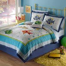 Last week i posted photos of the kids bathroom that i finished for the one room challenge link party. Kids Quilts For Boys Ocean Themed Bedding Nautical Decor For Bedroom Beach Sea Quilts Bedspreads Coverlets Bedding