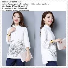 All size fit to ''toko online koleksi pakaian wanita : Blouse Baju Atasan Kerah Lengan Putih White Blouse Wanita Korea Import Tunik Elevenia