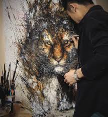 Explosive Splattered Ink Animal Paintings By Hua Tunan Painting