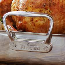 For safety reasons, i would use a food thermometer to check the internal temperature of the turkey before. All Clad Stainless Steel Roasting Pan With Nonstick Rack Sur La Table