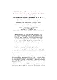 Our service also comes with powerful marketing functions. Pdf Matching Organizational Structure And Social Network Extracted From Email Communication