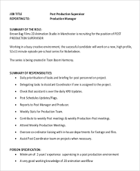 Free 11 Production Supervisor Job Description Samples In Ms Word Pdf
