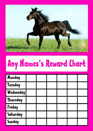 pink horse reward chart