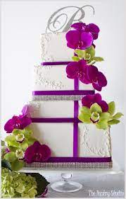 Radiant Orchid And Rich Lime Green Wedding Cake By The Pastry Studio Daytona Beach Fl Purple Wedding Cakes Custom Wedding Cakes Lime Green Weddings