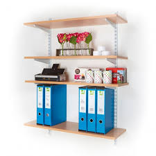 Office Wall Mounted Shelving Kits In White 900mm Wide Beech Shelves Office Education From Bigdug Uk
