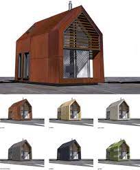 This is the most popular design from tiny home builders, with classic vaulted ceilings and a lofted bed area. Small Prefab House Design