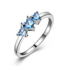 Fashion Light Blue Crystal Ring Hand Holding Love Heart Cz Stone Silver Color Rings For Women Beautiful Wedd Blue Rings Beautiful Wedding Rings Wedding Jewelry