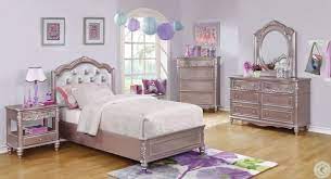 The bed frame is the same material as the headboard panel. Caroline Metallic Lilac Youth Panel Bedroom Set From Coaster Coleman Furniture