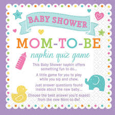 Every time you play fto's daily trivia game, a piece of plastic is removed from the ocean. Napkin Trivia Baby Shower Game Party Games