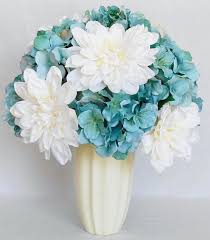 Maybe you would like to learn more about one of these? Silk Flower Arrangement Teal Hydrangea What Dahlia Pale Etsy Silk Flower Arrangements Flower Arrangements Artificial Flower Arrangements