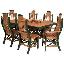 Amish Bentwood Poly Rectangle 7 Piece Patio Dining Set Patio Furniture Collection Round Dining Table Sets Patio Dining