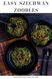 Easy Szechwan Zoodles Sweet And Spicy Easy Dinner Recipes Vegan Dishes Easy