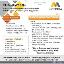 Lowongan kerja pt indonesia asahan aluminium (persero. Lowongan Kerja Pt Bank Mega Tbk Maret 2021
