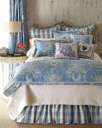 You really just can't go wrong in this bedroom, a striped textile over the headboard, a striped inset on the custom linen ottoman (with a. Sherry Kline Home Queen Country Manor Comforter Set Country Bedroom Decor French Country Decorating Bedroom Blue Bedroom