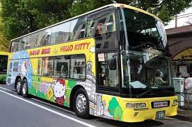 この車両 ３回乗りました 旅行 旅 travel trip 日本 japan 東京 tokyo 東京観光 はとバス はとバスツアー hatobus ハローキティ キティ kitty yellow バス bus 二階建てバス 高速バス 車 car