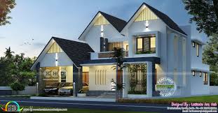 Sloping Roof Western Model Home Design Kerala House Design Colonial House Exteriors House Designs Exterior