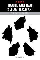 Free Howling Wolf Head Silhouette Clip Art Wolf Howling Wolf Silhouette Silhouette Clip Art