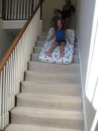 Sliding Down The Stairs With A Mattress We Did This As Kids At My Grandmas House