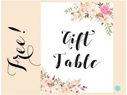 Free Boho Gift Table Sign Printabell Gift Table Signs Bridal Shower Signs Bridal Shower Diy