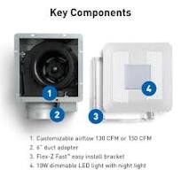 Whisper Choice® DC Fan with LED Light, Pick-A-Flow®, 130/150 ...