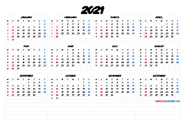 Free 2021 printable calendar 2021 calendar by week count, 2021 calendar by week numbers, 2021 calendar showing week numbers, 2021 calendar week. 2021 Printable Yearly Calendar With Week Numbers 6 Templates