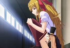 hatsune charlotte, dorei usagi to anthony the animation, anime screenshot,  stitched, third-party edit, 1girl, blonde hair, bow, breasts, brown eyes,  full body, hair bow, hair bun, hair ornament, hetero, large breasts, long