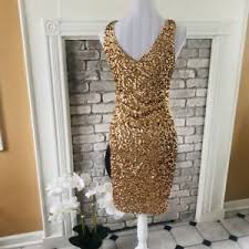 Details About Prettyguide Womens Sexy Mini Party Dress Sequin Glitter Gold Size L Nwt