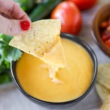 The sauce is absolutely awesome with veggies, french fries, doritos (tortilla chips), soft pretzels, and nachos! Homemade Nacho Cheese Sauce Lil Luna