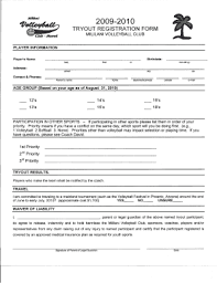 Printable softball forms from basketball tryout forms , image source: Mililani Volleyball Club Fill Out And Sign Printable Pdf Template Signnow