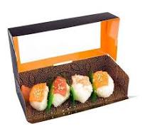 Logo Printing Custom Brown Sushi Paper Box With Window Food Packaging White  Cardboard