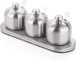 We did not find results for: Tenta Kitchen 18 8 Stainless Steel Seasoning Containers Set Spice Jar Spice Rack Condiment Cruet Bottle Salt Pepper Sugar Storage Organizers With 3 Serving Spoons And Non Slip Base Condiment Pots Amazon Com